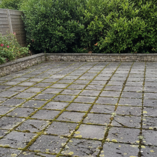 Terrasse avant nettoyage haute pression